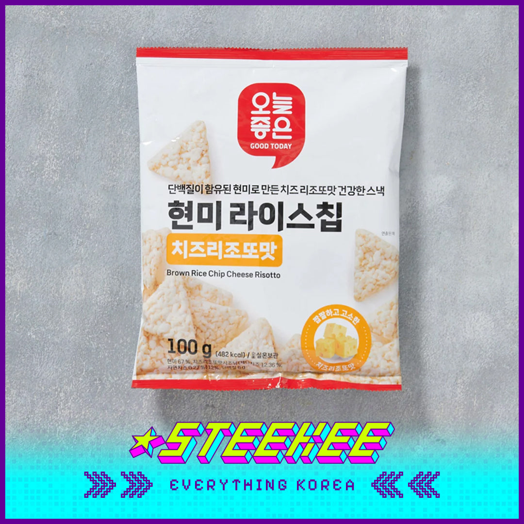 GOOD TODAY Black Rice Brown Rice Chip Cheese Risotto Snack 100g by Steekee Korea 4303
