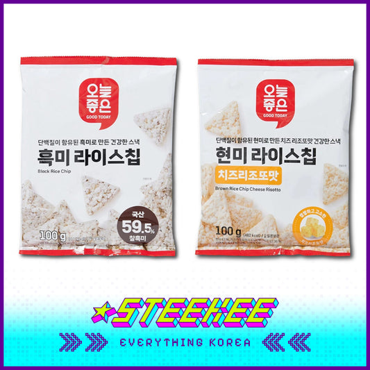 GOOD TODAY Black Rice Brown Rice Chip Cheese Risotto Snack 100g by Steekee Korea 4303