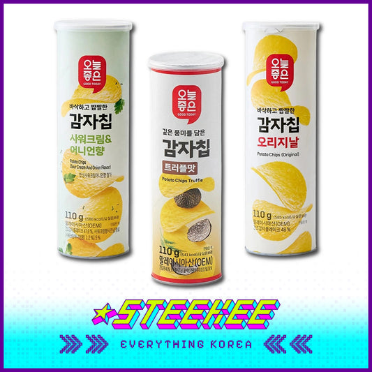 GOOD TODAY Original Sour Cream Onion Flavor Truffle Flavor Barrel Potato Chips Snack 110g by Steekee Korea 4305