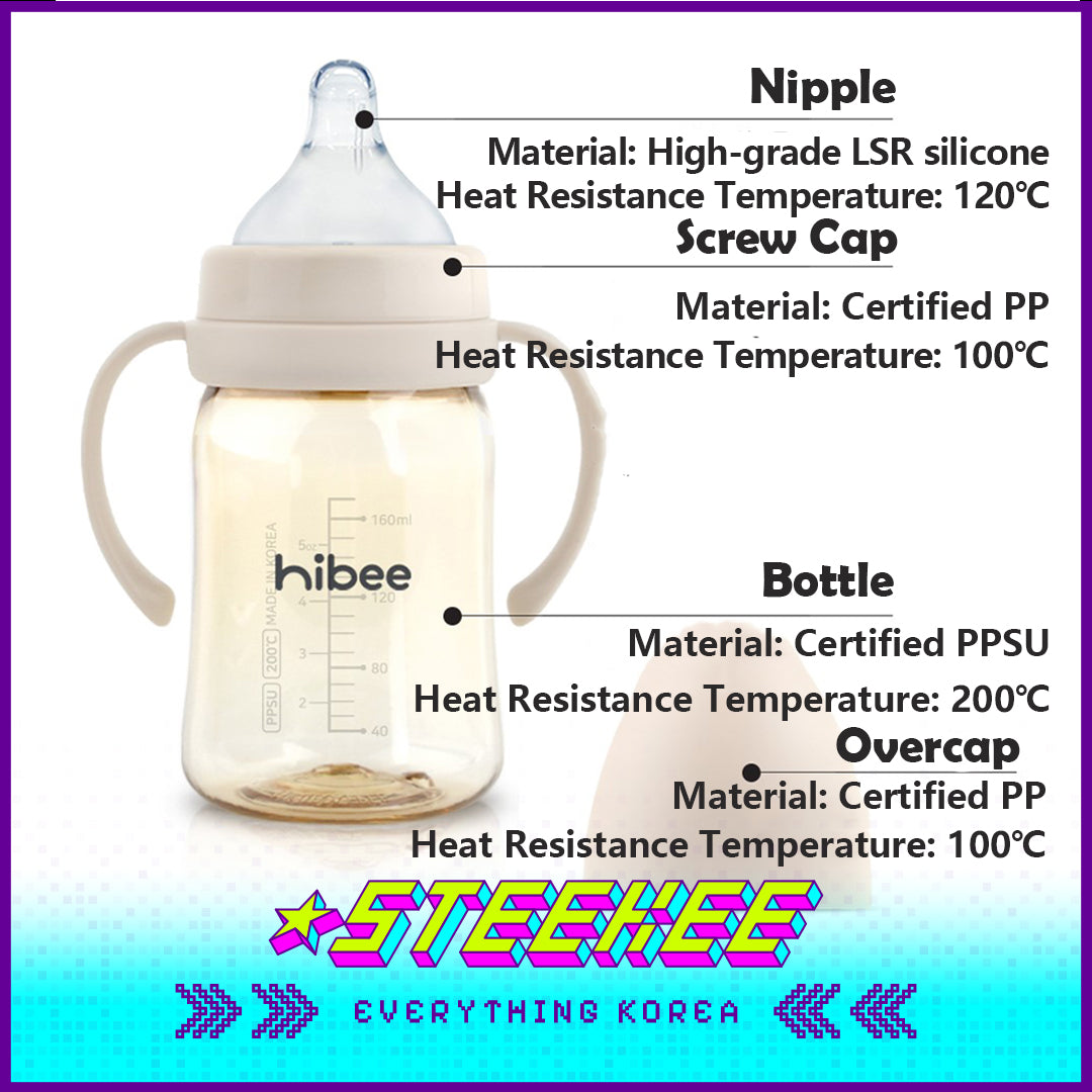 Hibee Eight Air Vents PPSU Anti-Colic BPA-free Baby Bottle Summer Edition Palm Tree 170ml by Steekee Korea 4311