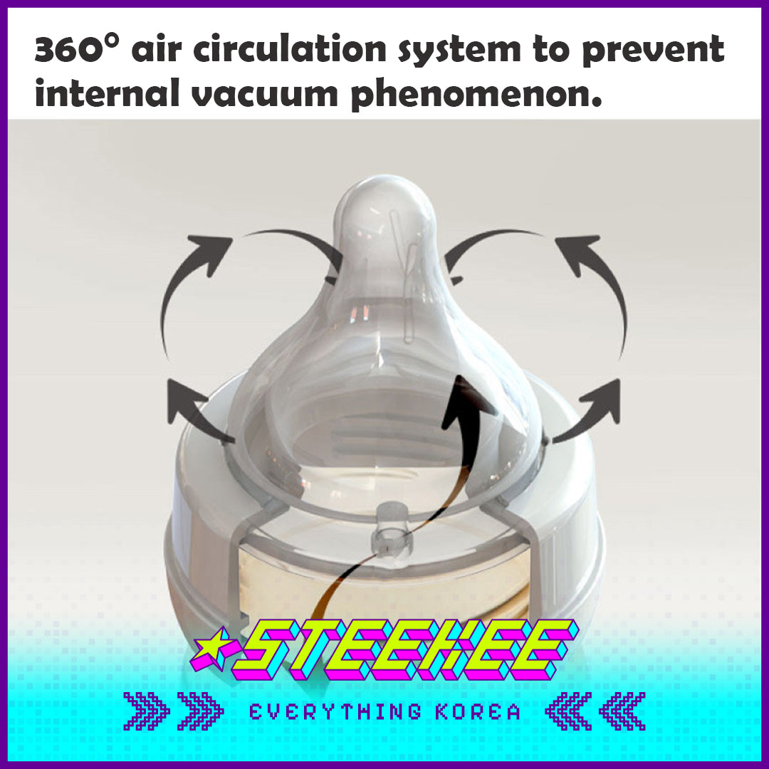 Hibee Eight Air Vents PPSU Anti-Colic BPA-free Baby Bottle Large Capacity 270ml by Steekee Korea 4316