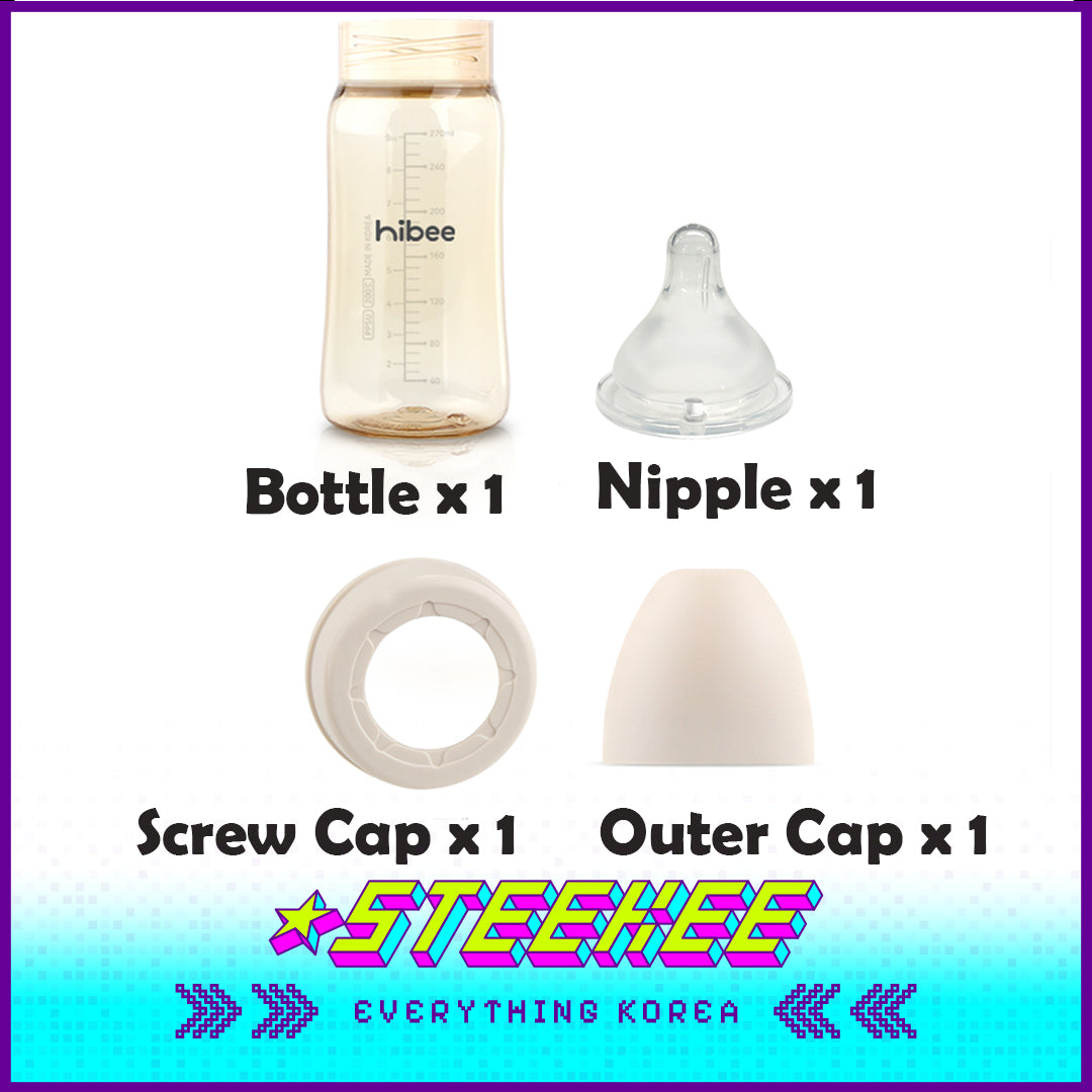 Hibee Eight Air Vents PPSU Anti-Colic BPA-free Baby Bottle Large Capacity 270ml by Steekee Korea 4316