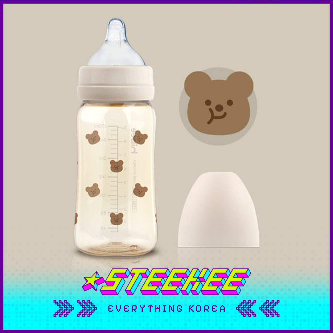 Hibee Eight Air Vents PPSU Anti-Colic BPA-free Baby Bottle Large Capacity Cute Bear 270ml by Steekee Korea 4318