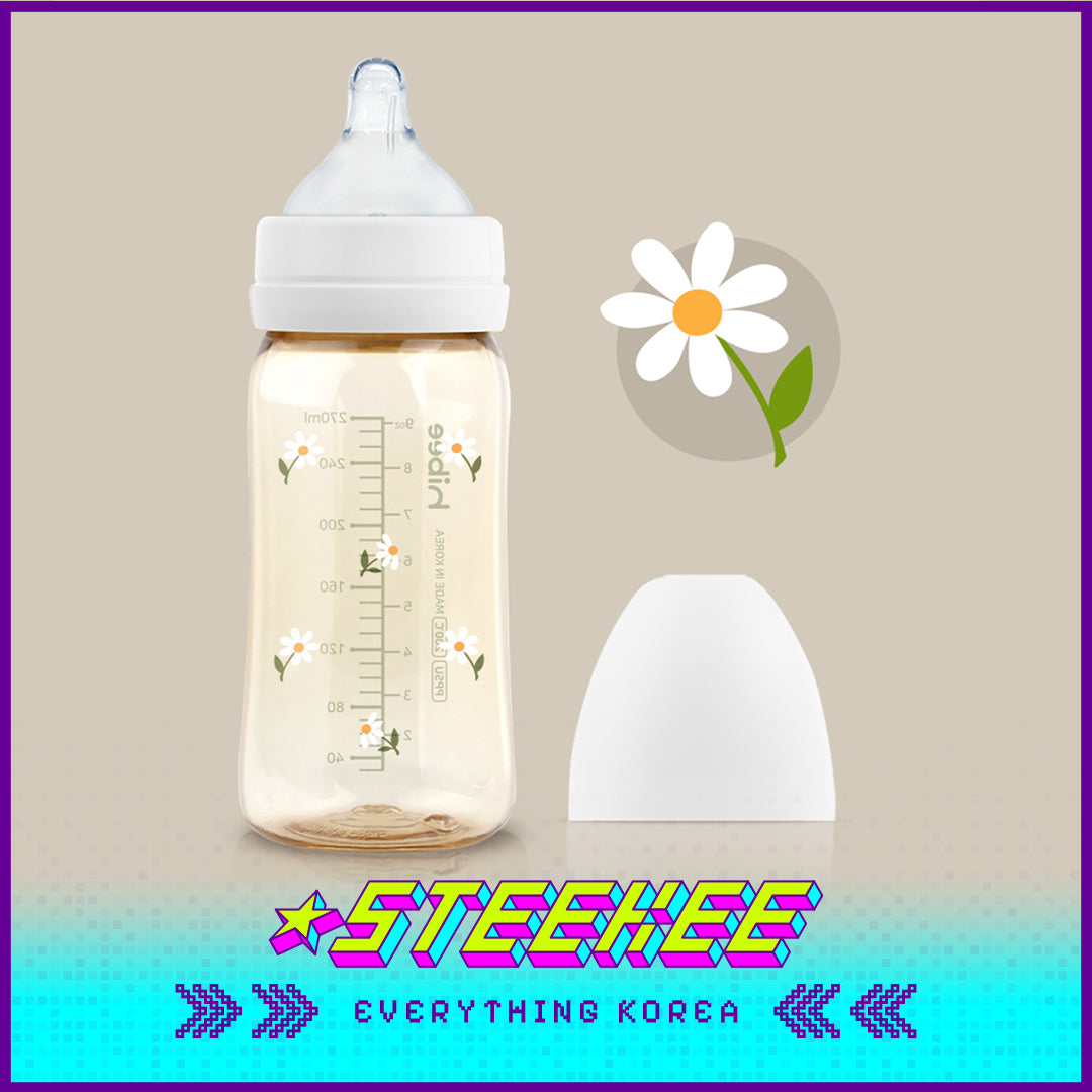 Hibee Eight Air Vents PPSU Anti-Colic BPA-free Baby Bottle Large Capacity Spring Daisy 270ml by Steekee Korea 4319