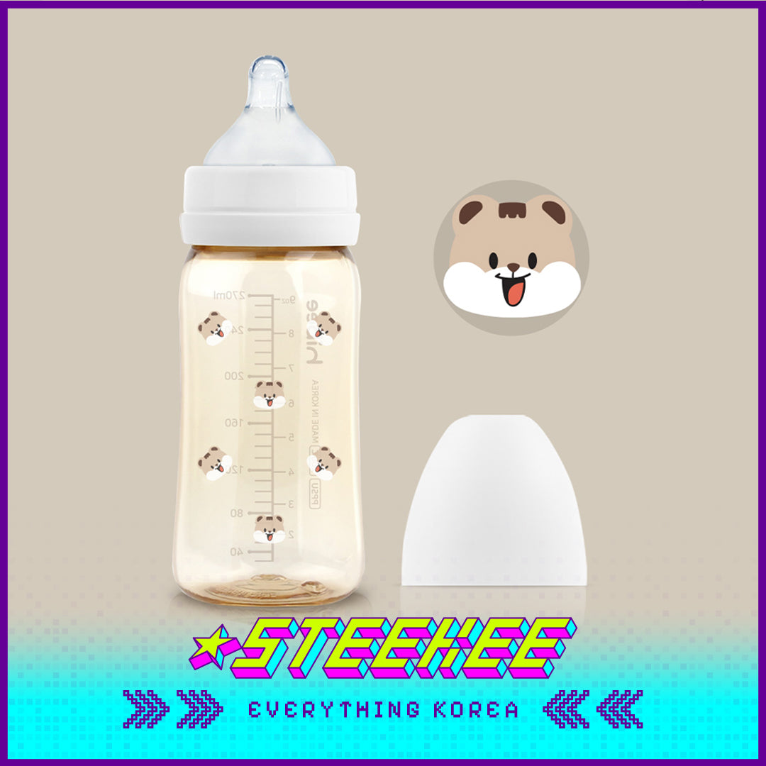 Hibee Eight Air Vents PPSU Anti-Colic BPA-free Baby Bottle Large Capacity Squirrel 270ml by Steekee Korea 4321