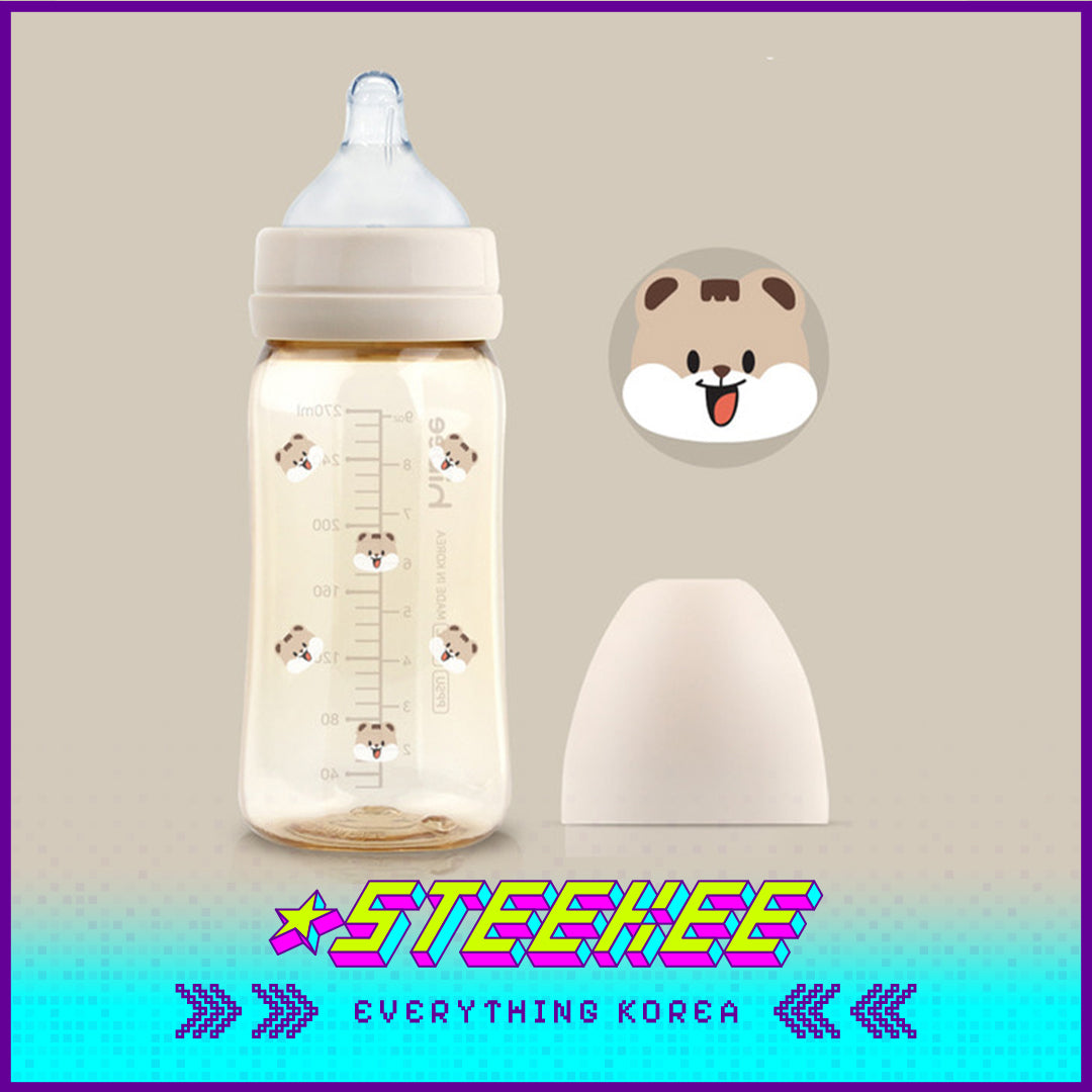 Hibee Eight Air Vents PPSU Anti-Colic BPA-free Baby Bottle Large Capacity Squirrel 270ml by Steekee Korea 4321