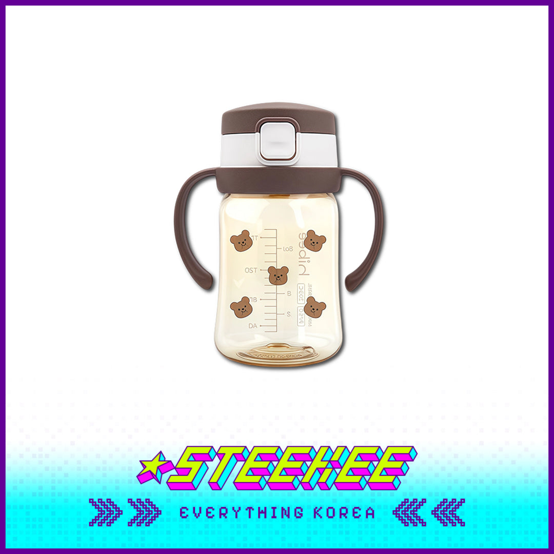 Hibee PPSU One-Touch Straw Cup Baby Water Bottle BPA-free Leak-proof Set of 2 by Steekee Korea 4322