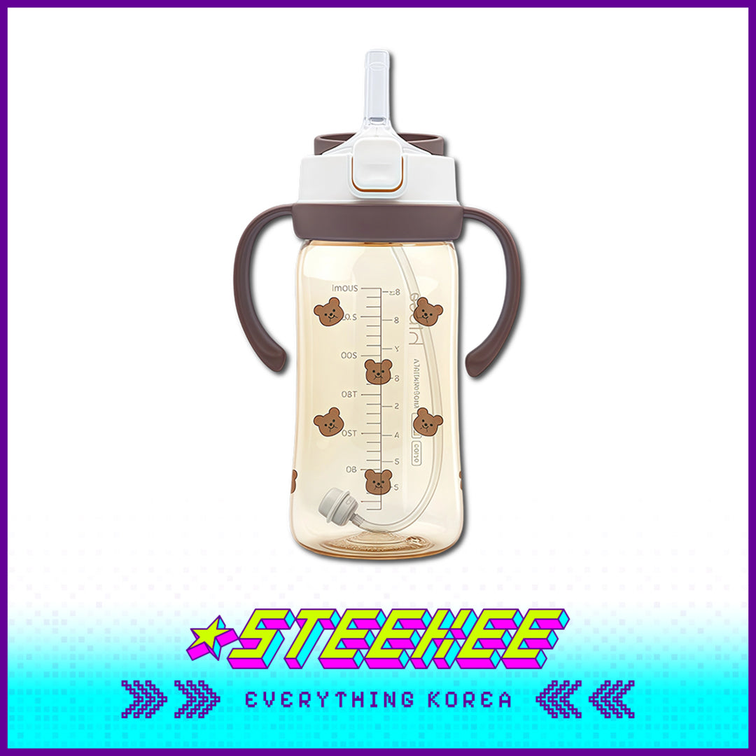 Hibee PPSU One-Touch Straw Cup Baby Water Bottle BPA-free Leak-proof Set of 2 by Steekee Korea 4322