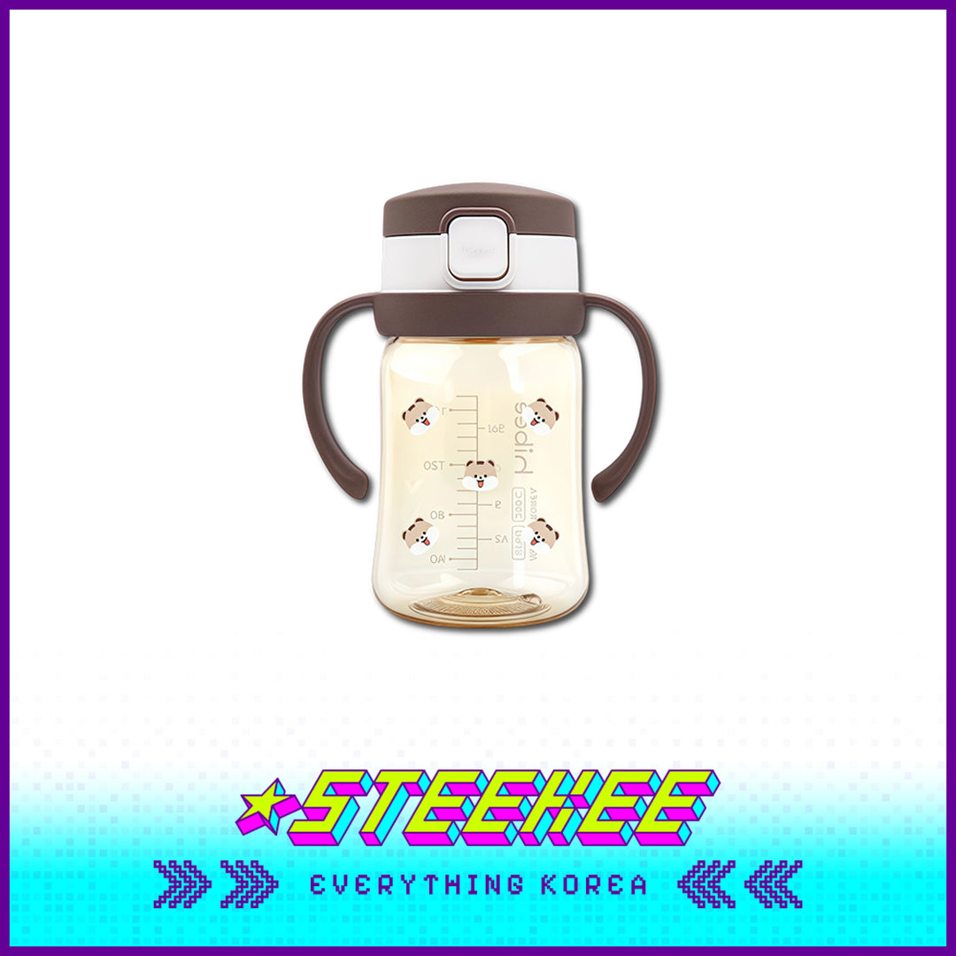 Hibee PPSU One-Touch Straw Cup Baby Water Bottle BPA-free Leak-proof Set of 2 by Steekee Korea 4322
