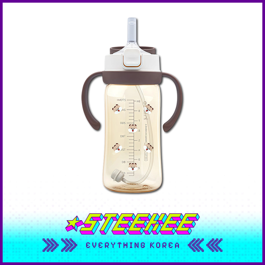 Hibee PPSU One-Touch Straw Cup Baby Water Bottle BPA-free Leak-proof Set of 2 by Steekee Korea 4322