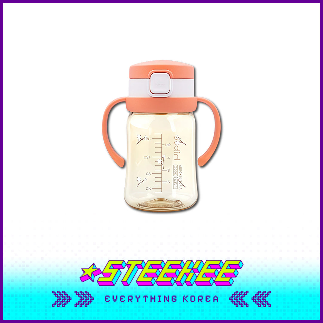 Hibee PPSU One-Touch Straw Cup Baby Water Bottle BPA-free Leak-proof Set of 2 by Steekee Korea 4322