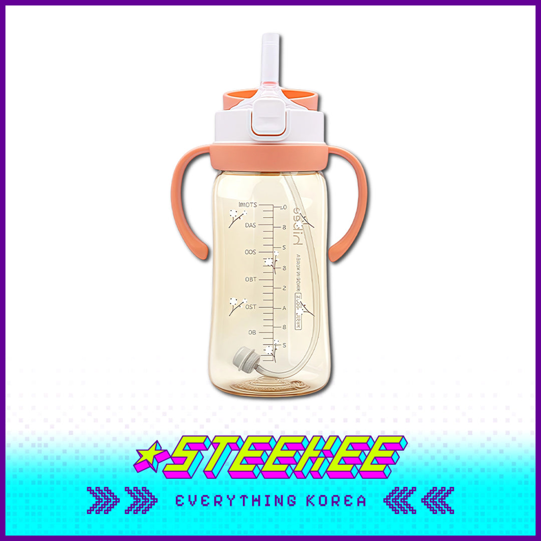 Hibee PPSU One-Touch Straw Cup Baby Water Bottle BPA-free Leak-proof Set of 2 by Steekee Korea 4322