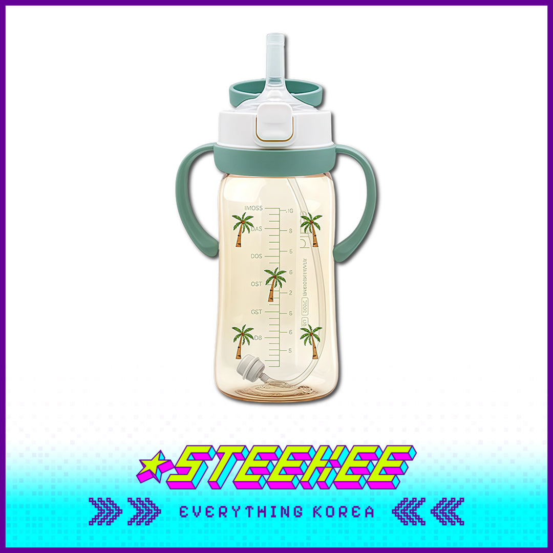 Hibee PPSU One-Touch Straw Cup Baby Water Bottle BPA-free Leak-proof Set of 2 by Steekee Korea 4322