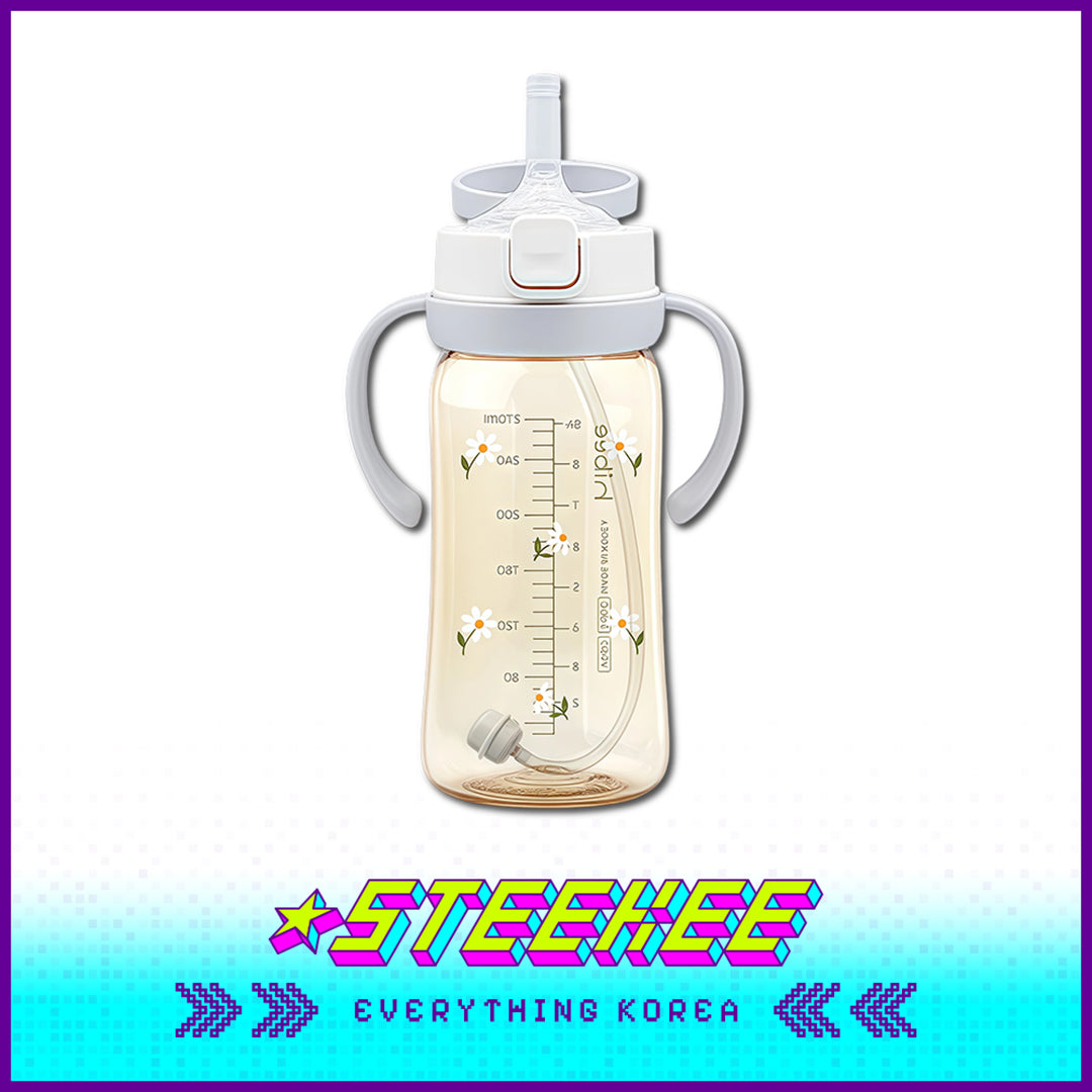 Hibee PPSU One-Touch Straw Cup Baby Water Bottle BPA-free Leak-proof Set of 2 by Steekee Korea 4322