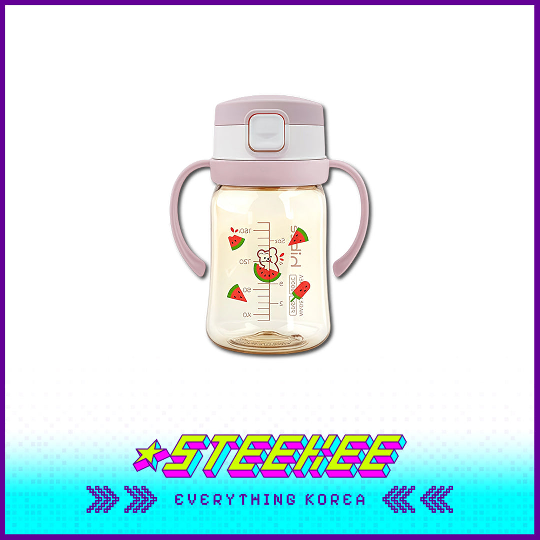 Hibee PPSU One-Touch Straw Cup Baby Water Bottle BPA-free Leak-proof Set of 2 by Steekee Korea 4322
