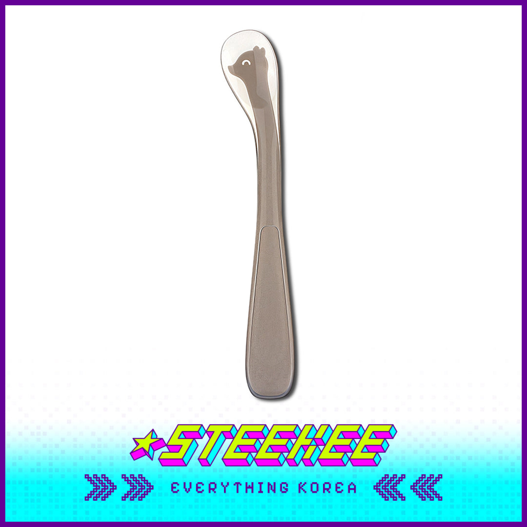 Hibee Animals Cute Soft Silicone Baby Infant Food Feeding Straight Curved Spoon Tableware by Steekee Korea 4327