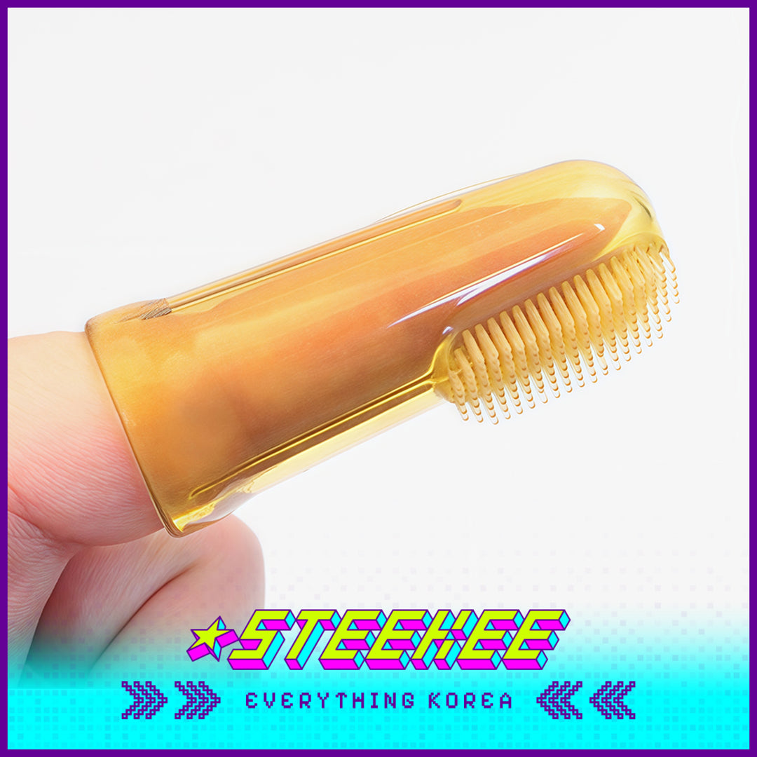 Hibee Infant Baby Nano Silver Silicone Durable Safe Finger Toothbrush Oral Cleaner with Case by Steekee Korea 4331