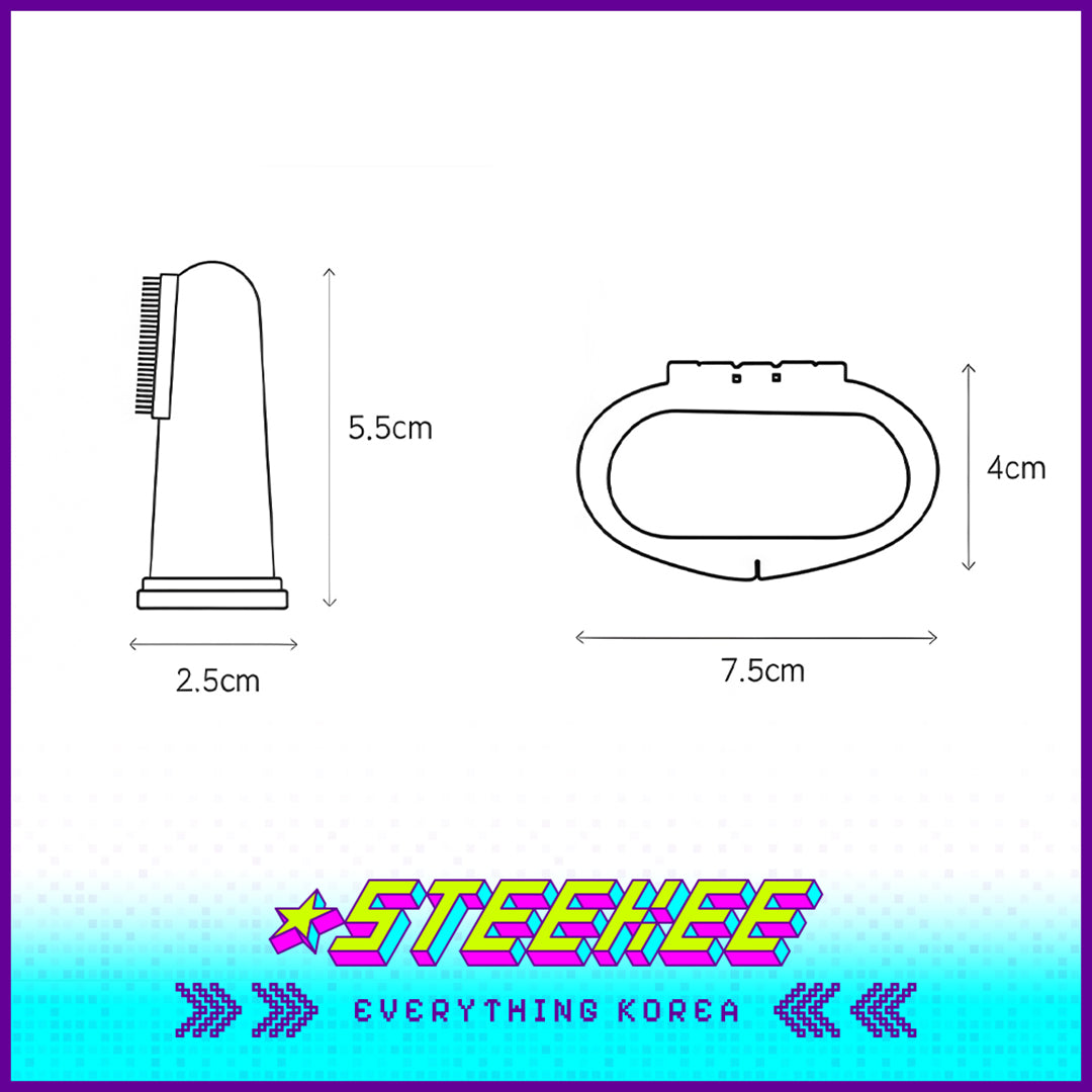 Hibee Infant Baby Nano Silver Silicone Durable Safe Finger Toothbrush Oral Cleaner with Case by Steekee Korea 4331