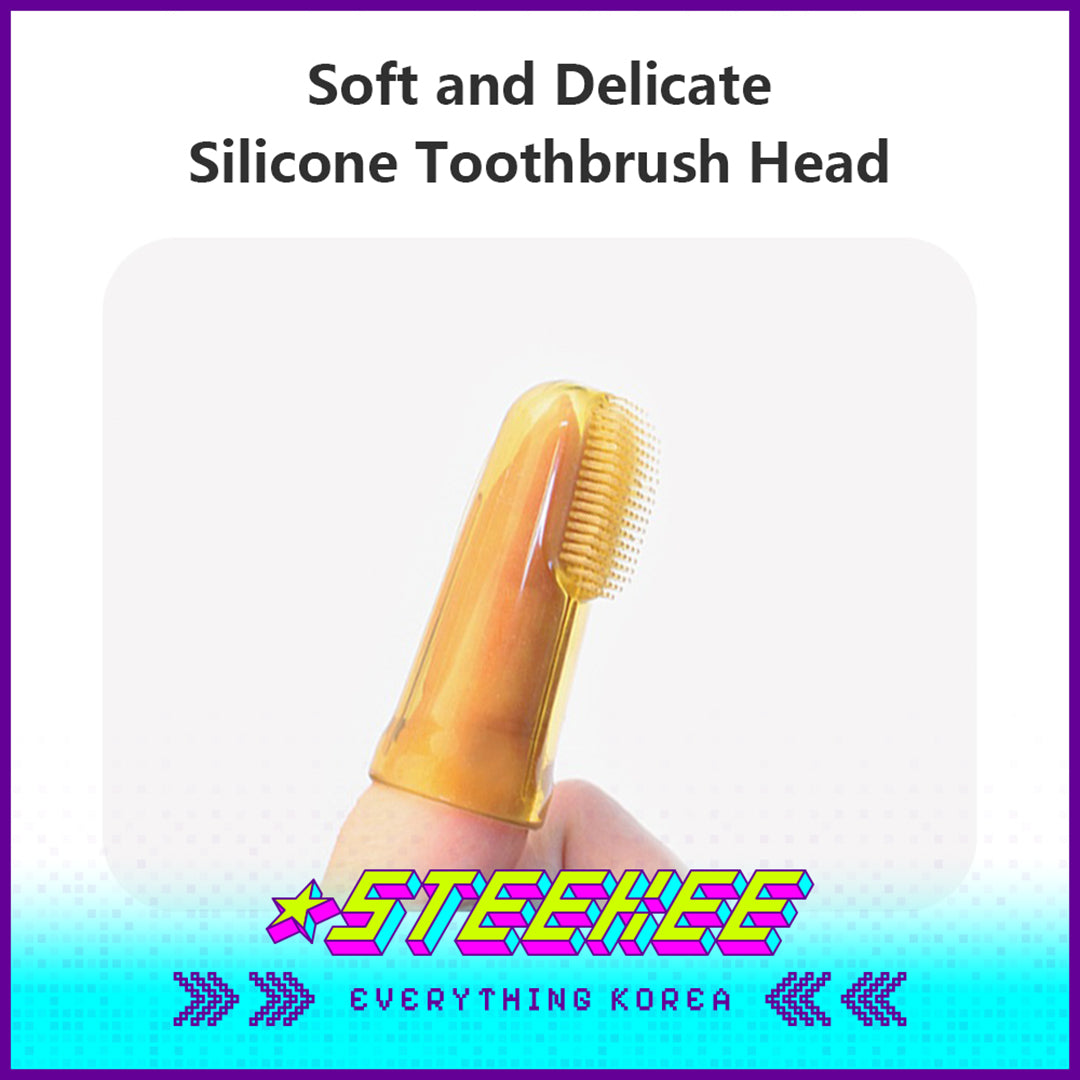 Hibee Infant Baby Nano Silver Silicone Durable Safe Finger Toothbrush Oral Cleaner with Case by Steekee Korea 4331