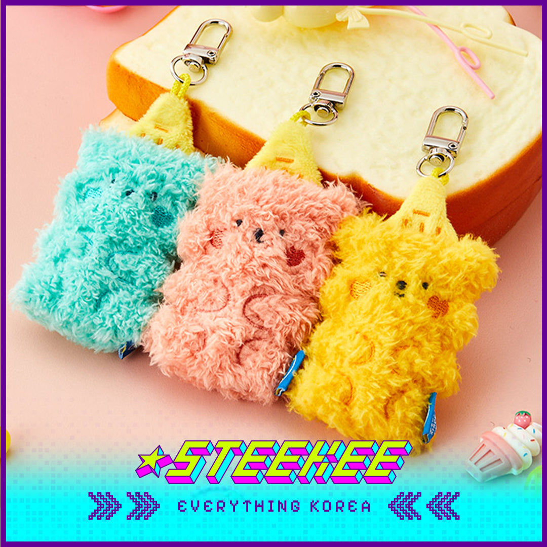 BUTTER SHOP糖浆熊毛绒钥匙扣挂饰3件套闪奇韩国4332