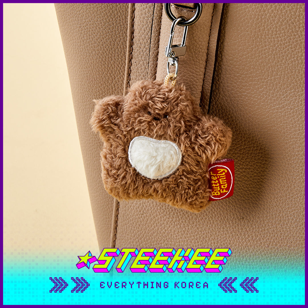 BUTTER SHOP Butter Bear Cute Plush Toy Keychain Keyring by Steekee Korea 4334