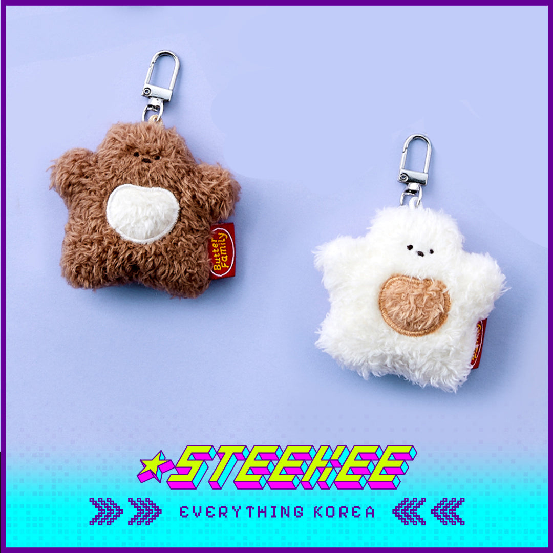 BUTTER SHOP Butter Bear Cute Plush Toy Keychain Keyring by Steekee Korea 4334