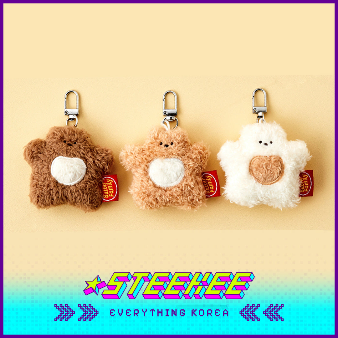 BUTTER SHOP Butter Bear Cute Plush Toy Keychain Keyring by Steekee Korea 4334