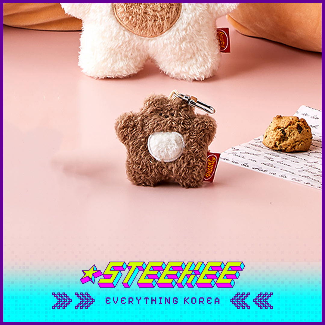 BUTTER SHOP Butter Bear Cute Plush Toy Keychain Keyring by Steekee Korea 4334