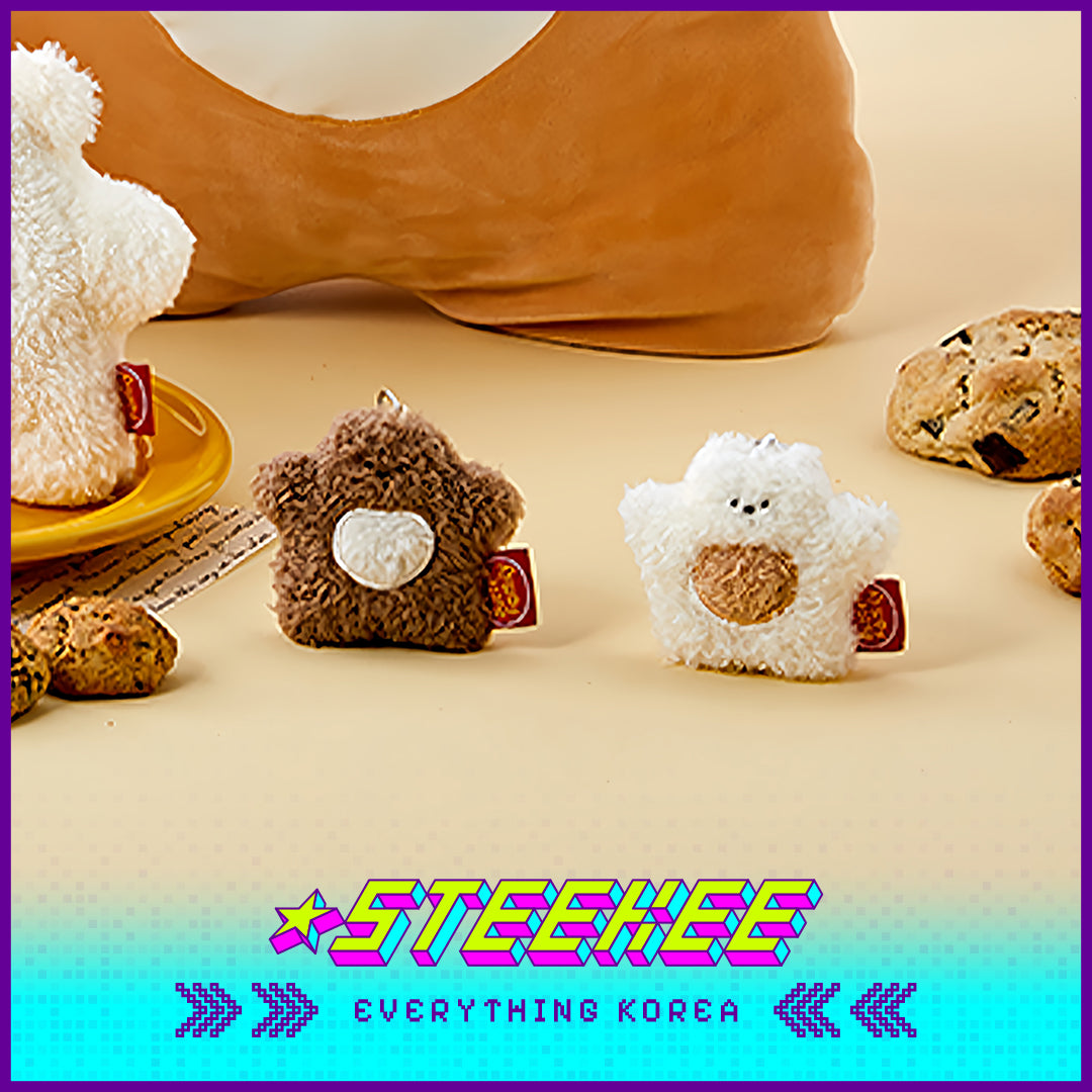 BUTTER SHOP Butter Bear Cute Plush Toy Keychain Keyring by Steekee Korea 4334