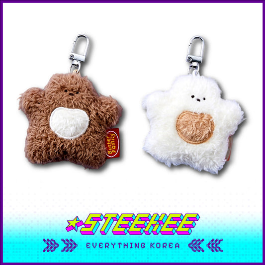 BUTTER SHOP星星黄油熊可爱毛绒钥匙扣挂饰闪奇韩国4334