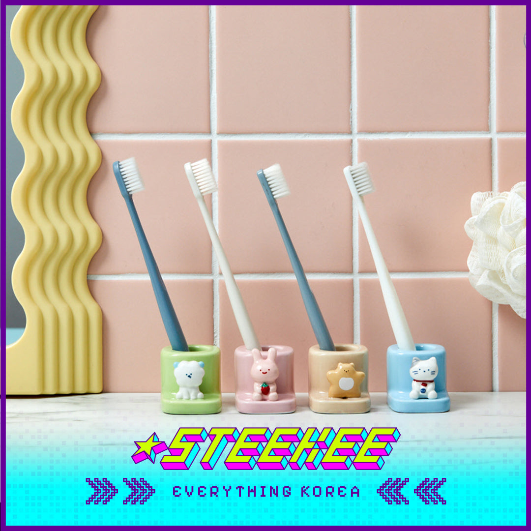 BUTTER SHOP可爱动物造型陶瓷牙刷架闪奇韩国4336
