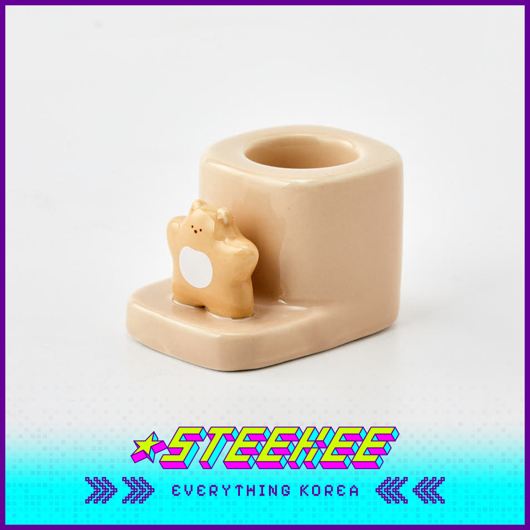 BUTTER SHOP可爱动物造型陶瓷牙刷架闪奇韩国4336