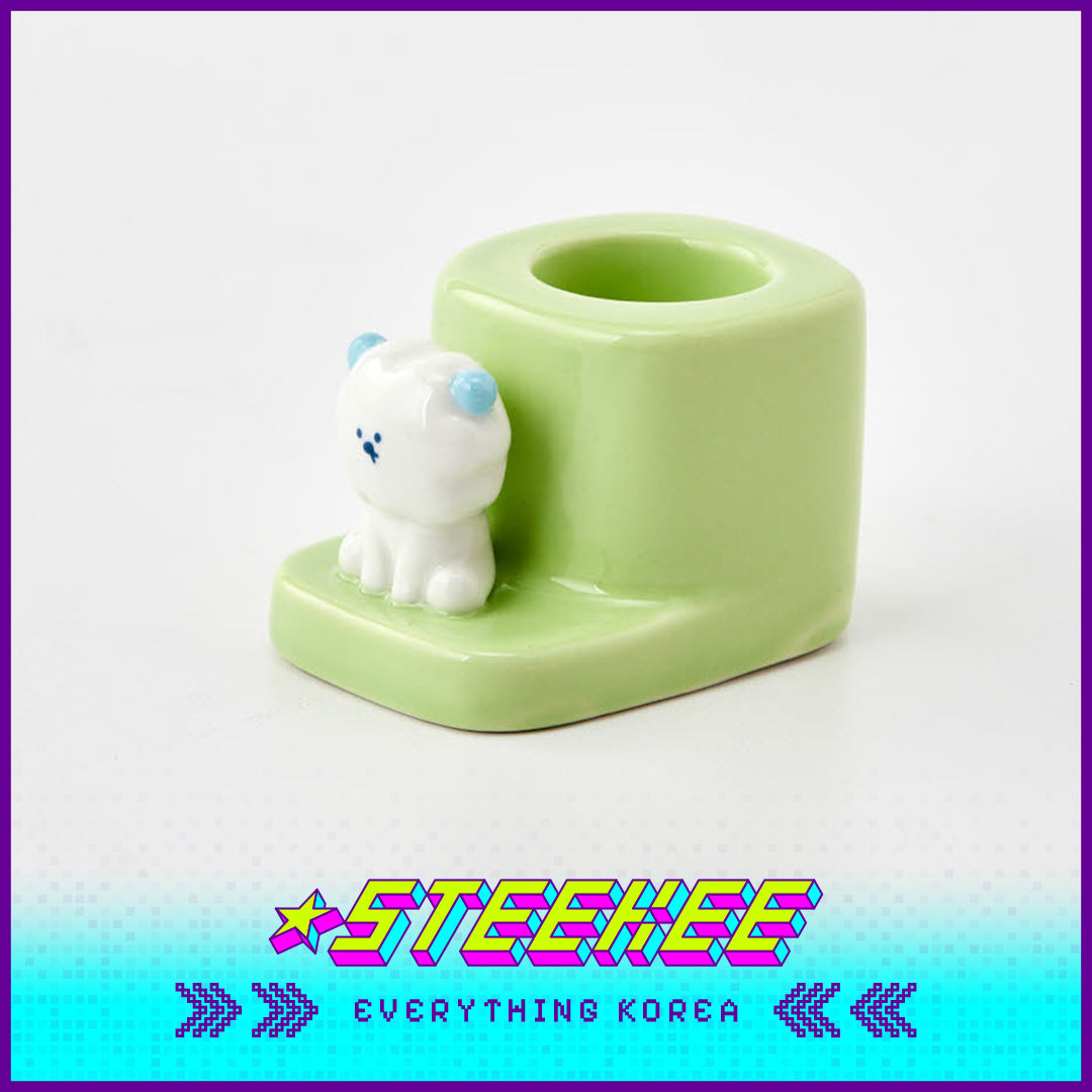 BUTTER SHOP可爱动物造型陶瓷牙刷架闪奇韩国4336
