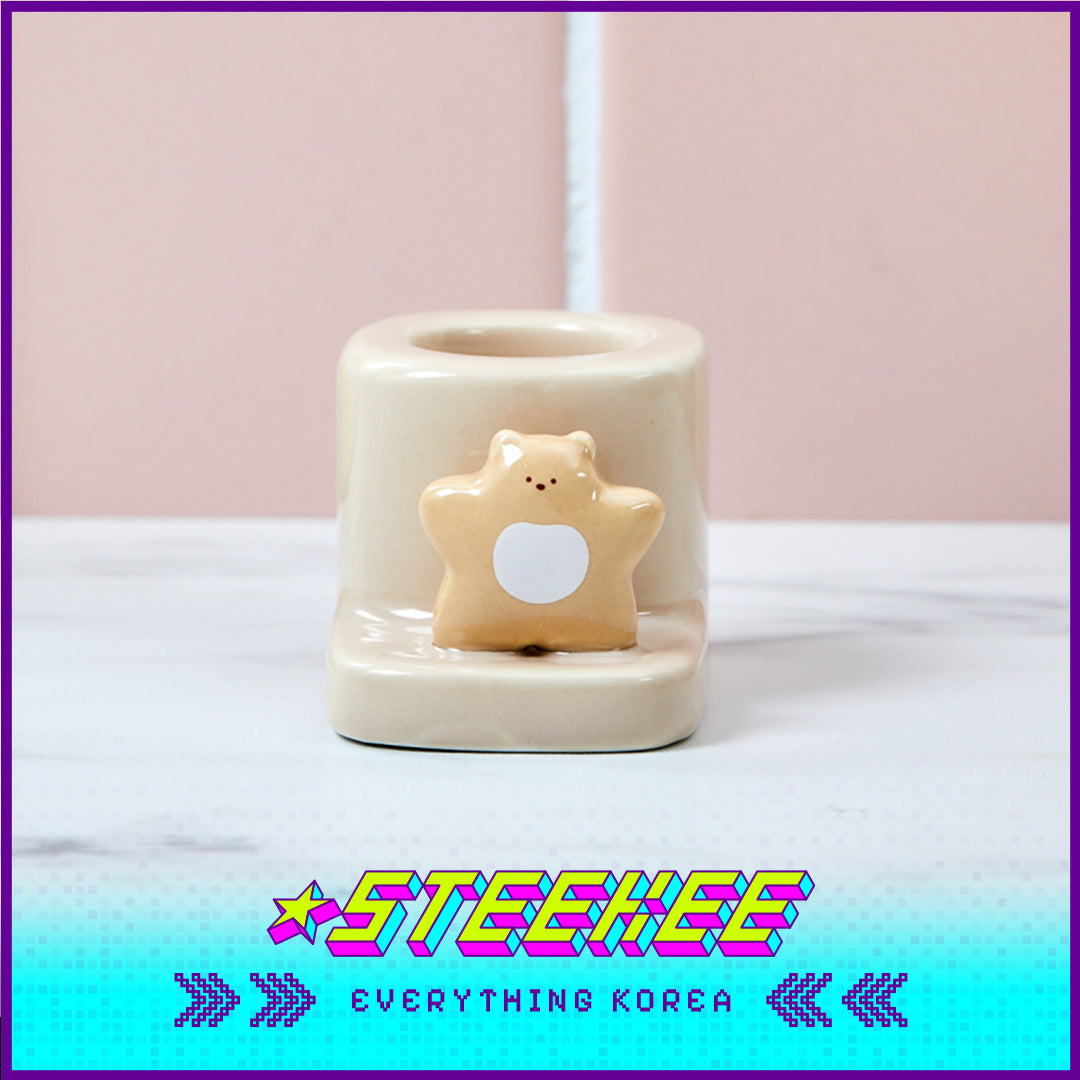 BUTTER SHOP可爱动物造型陶瓷牙刷架闪奇韩国4336