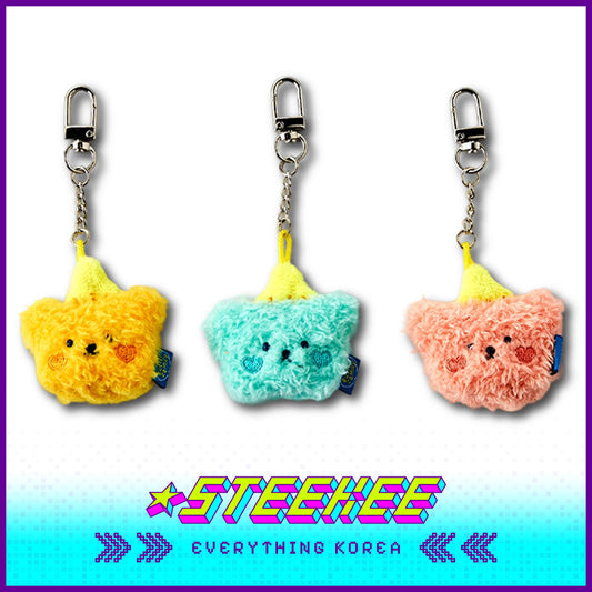 BUTTER SHOP糖浆熊毛绒钥匙扣挂件脸部款3件套闪奇韩国4339