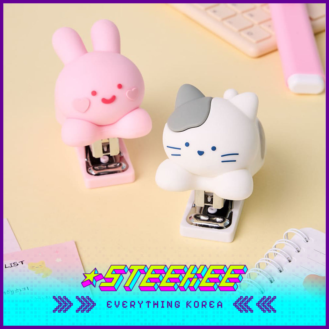 BUTTER SHOP可爱硅胶小兔小猫订书机闪奇韩国4341