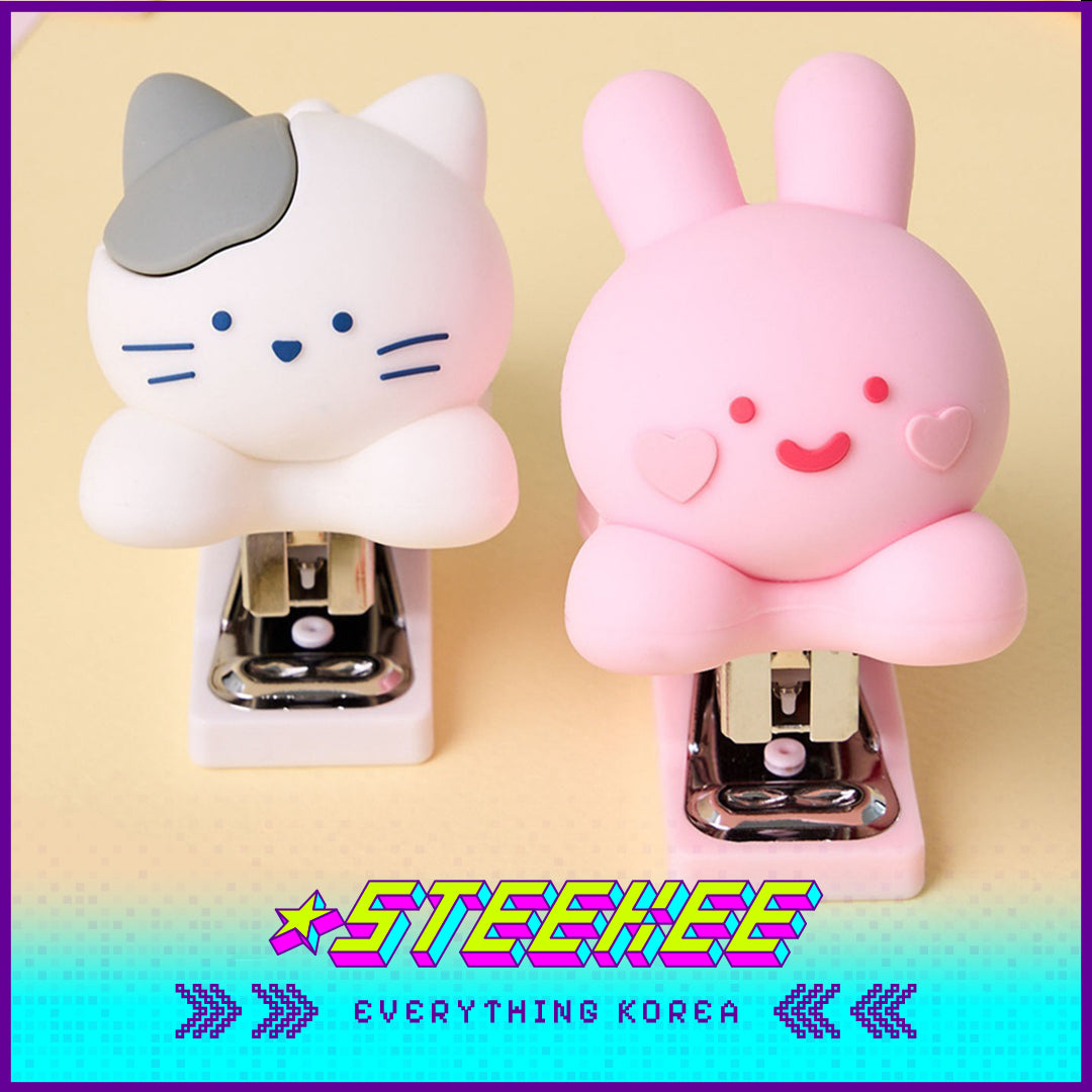 BUTTER SHOP可爱硅胶小兔小猫订书机闪奇韩国4341