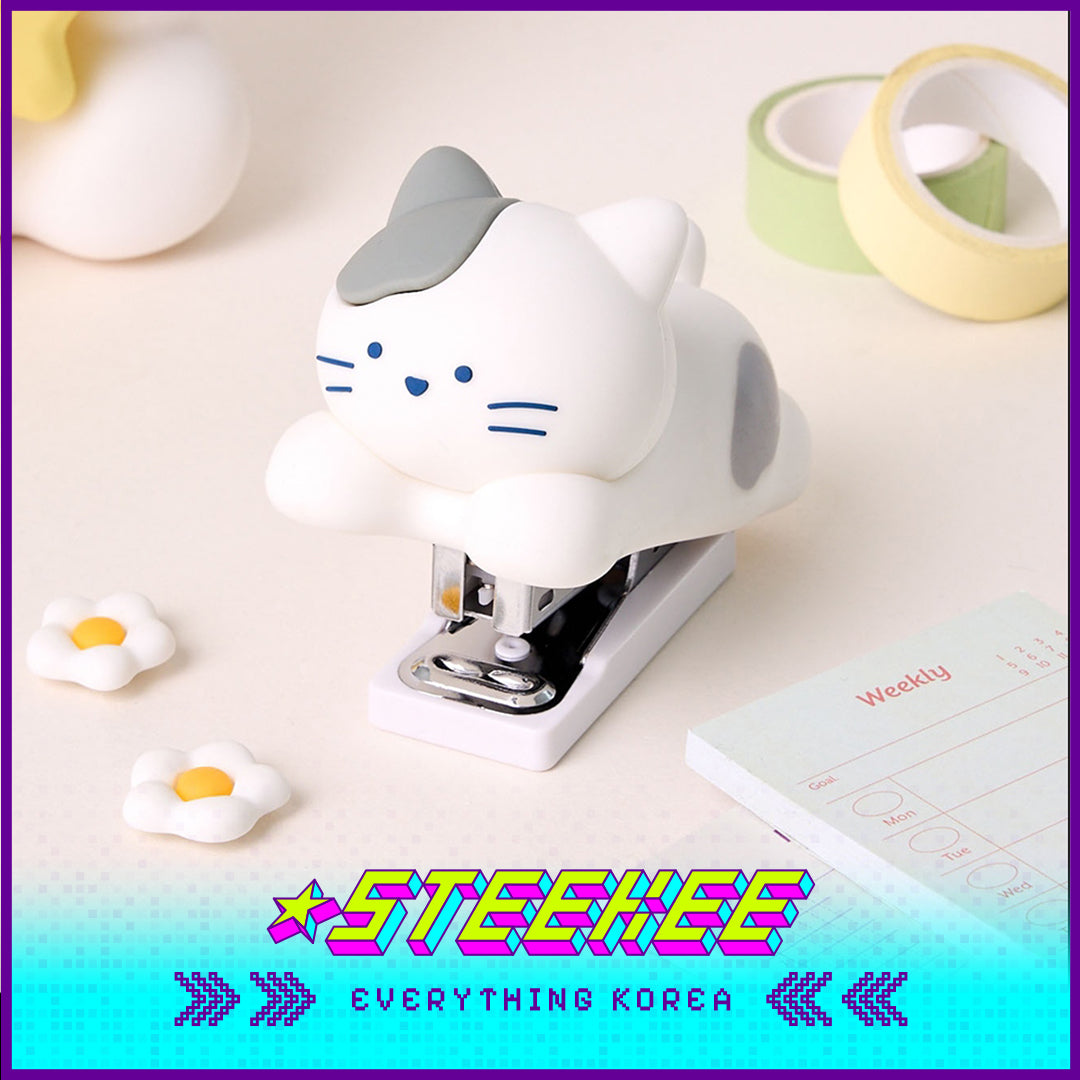 BUTTER SHOP可爱硅胶小兔小猫订书机闪奇韩国4341