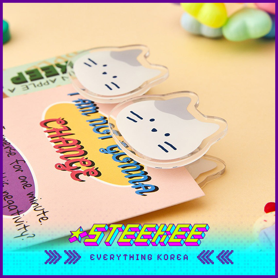 BUTTER SHOP Butter Family Cute Acrylic Storage Note Clip Stationary Set of 2 by Steekee Korea 4346
