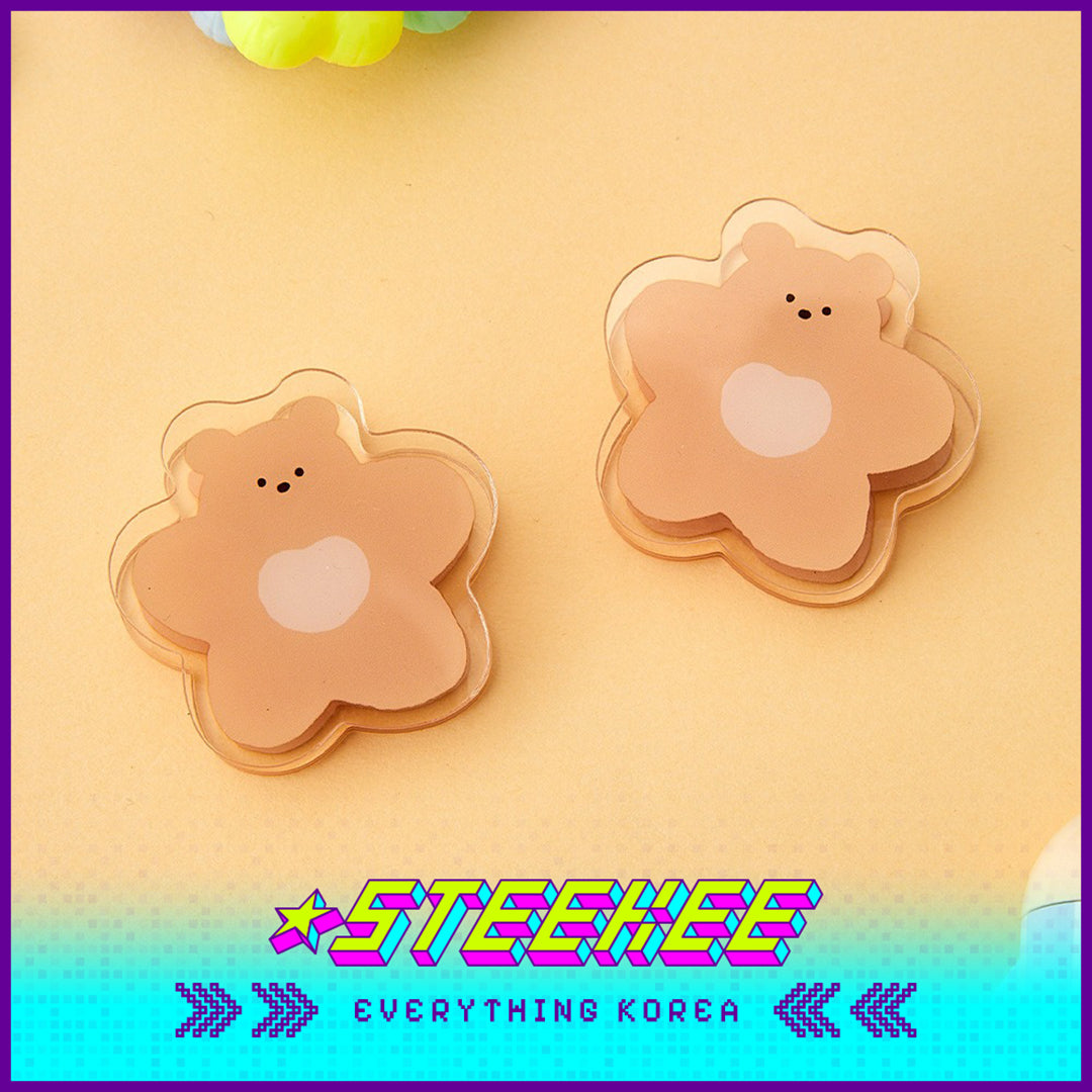 BUTTER SHOP Butter Family Cute Acrylic Storage Note Clip Stationary Set of 2 by Steekee Korea 4346