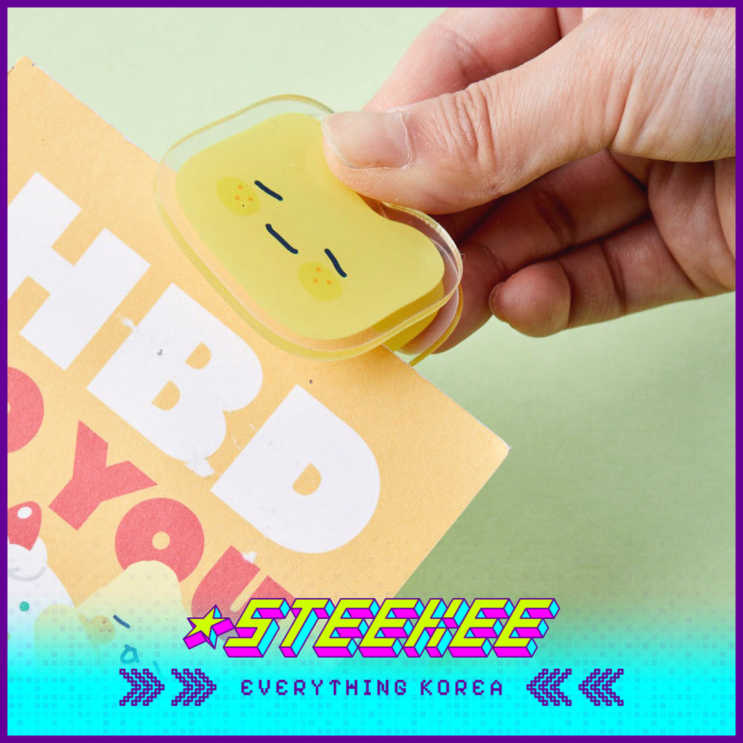 BUTTER SHOP Butter Family Cute Acrylic Storage Note Clip Stationary Set of 2 by Steekee Korea 4346