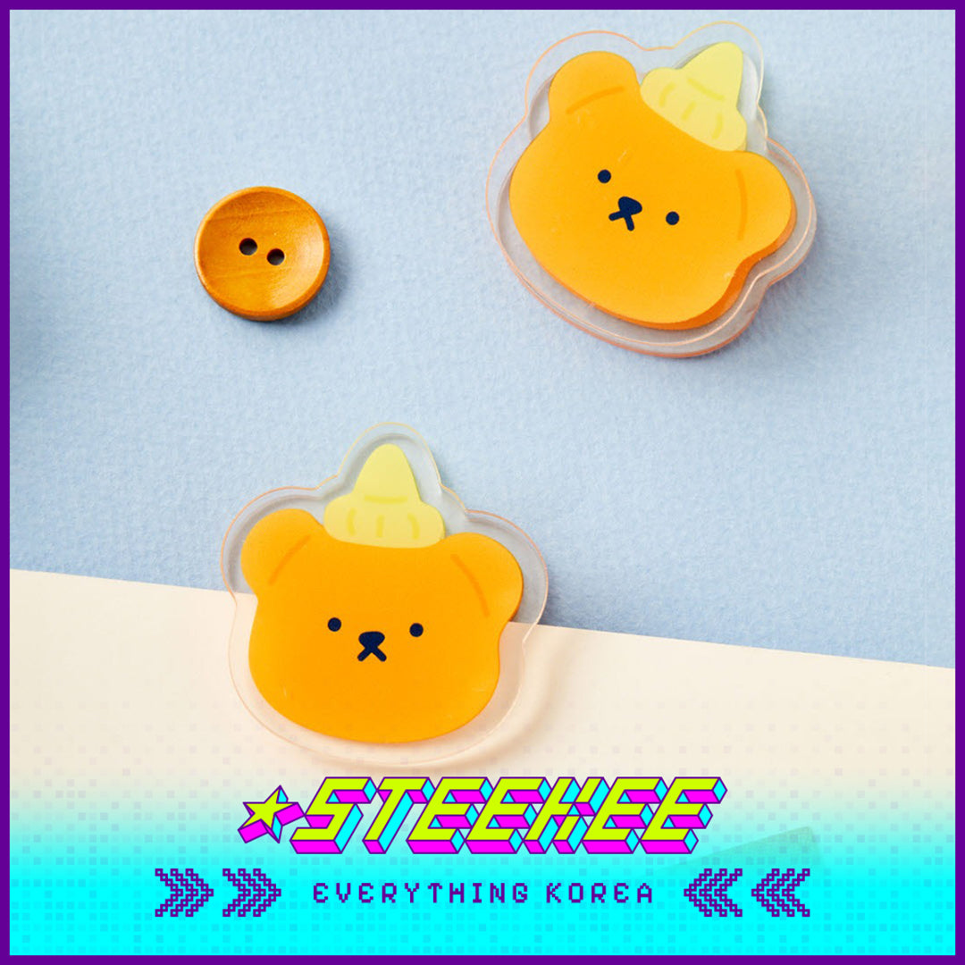 BUTTER SHOP Butter Family Cute Acrylic Storage Note Clip Stationary Set of 2 by Steekee Korea 4346