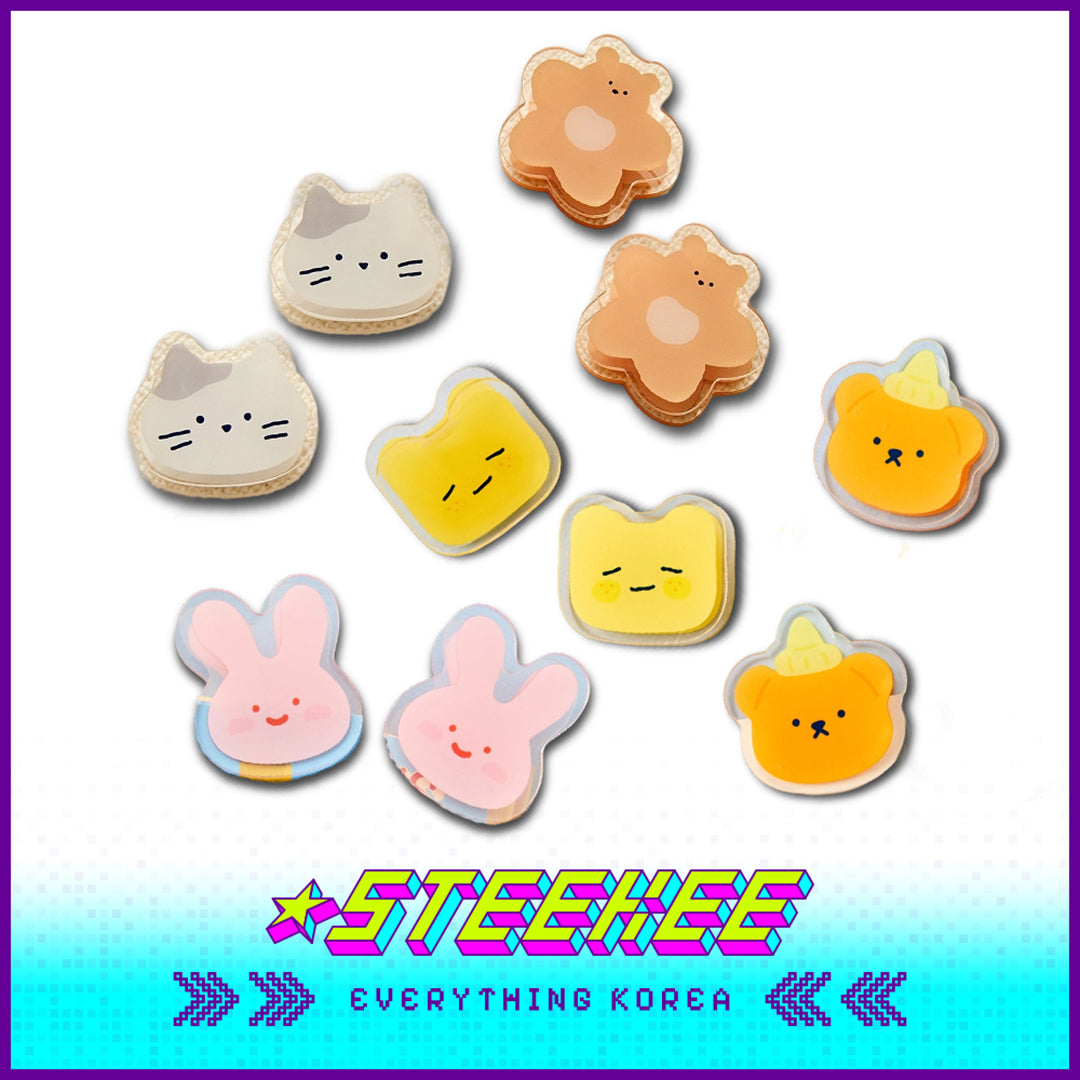 BUTTER SHOP Butter Family Cute Acrylic Storage Note Clip Stationary Set of 2 by Steekee Korea 4346