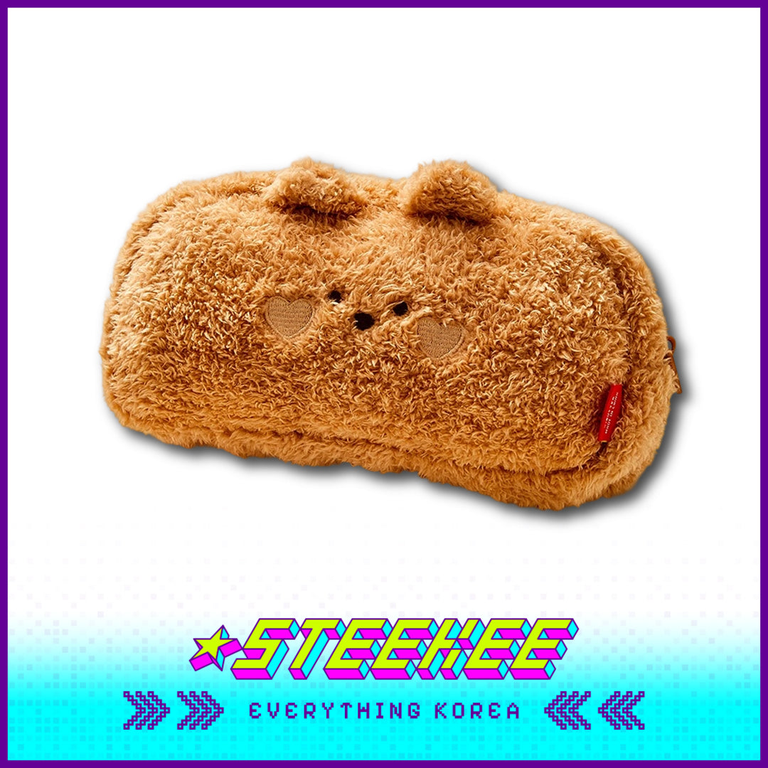 BUTTER SHOP Butter Bear Cute Plush Large Capacity Pencil Case Stationery Storage Bag by Steekee Korea 4347