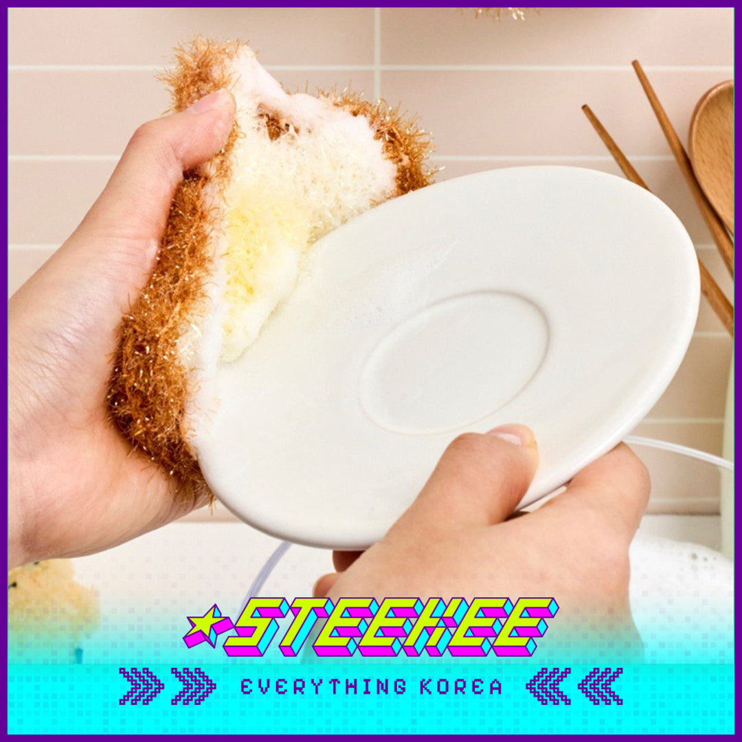 BUTTER SHOP Butter Family Handmade Clover Bread Shaped Rags Dish Cloths Scrubber Set of 3 by Steekee Korea 4350