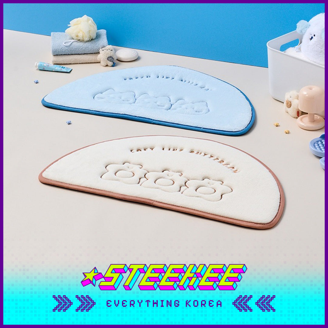 BUTTER SHOP Butter Family Half-Moon Soft Bedroom Living Room Anti-slip Floor Mat by Steekee Korea 4354