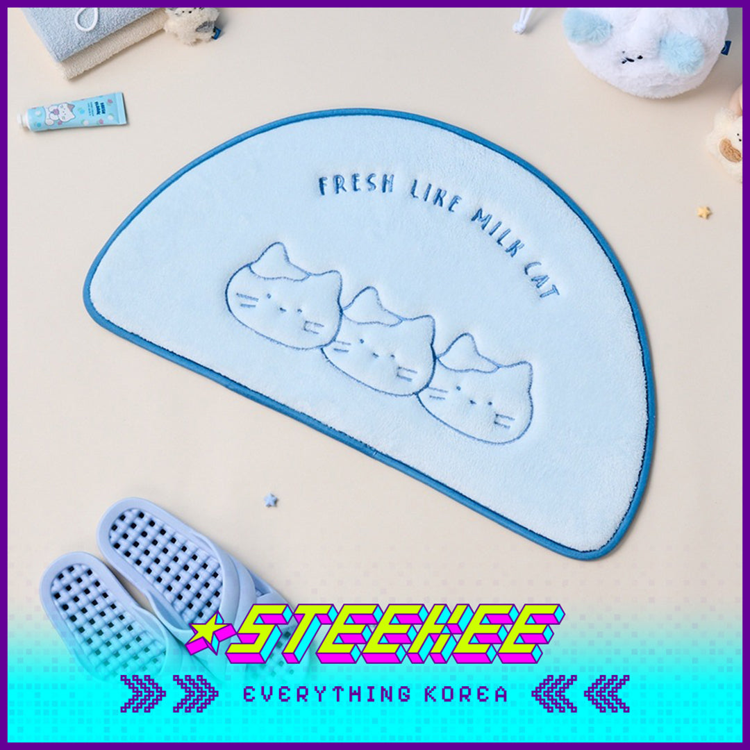 BUTTER SHOP Butter Family Half-Moon Soft Bedroom Living Room Anti-slip Floor Mat by Steekee Korea 4354