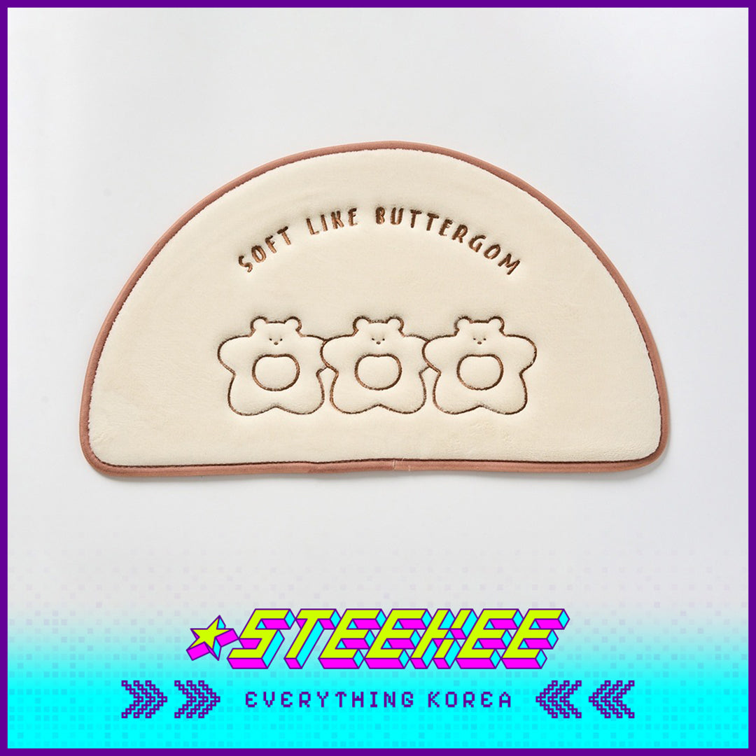 BUTTER SHOP Butter Family Half-Moon Soft Bedroom Living Room Anti-slip Floor Mat by Steekee Korea 4354