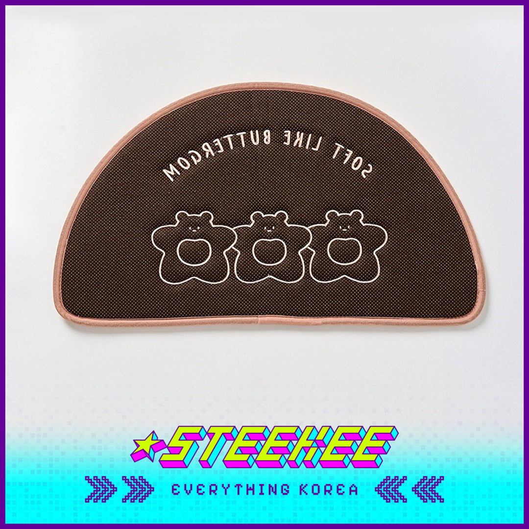 BUTTER SHOP Butter Family Half-Moon Soft Bedroom Living Room Anti-slip Floor Mat by Steekee Korea 4354