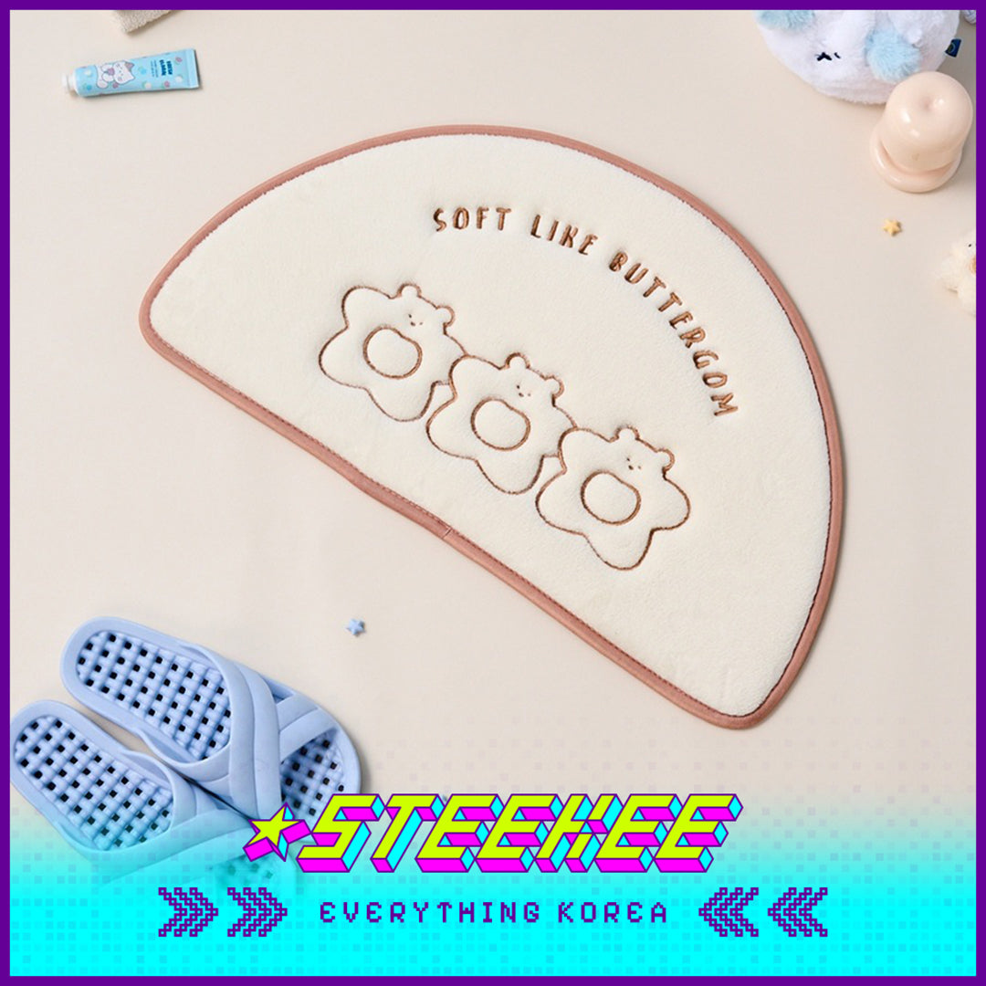BUTTER SHOP Butter Family Half-Moon Soft Bedroom Living Room Anti-slip Floor Mat by Steekee Korea 4354